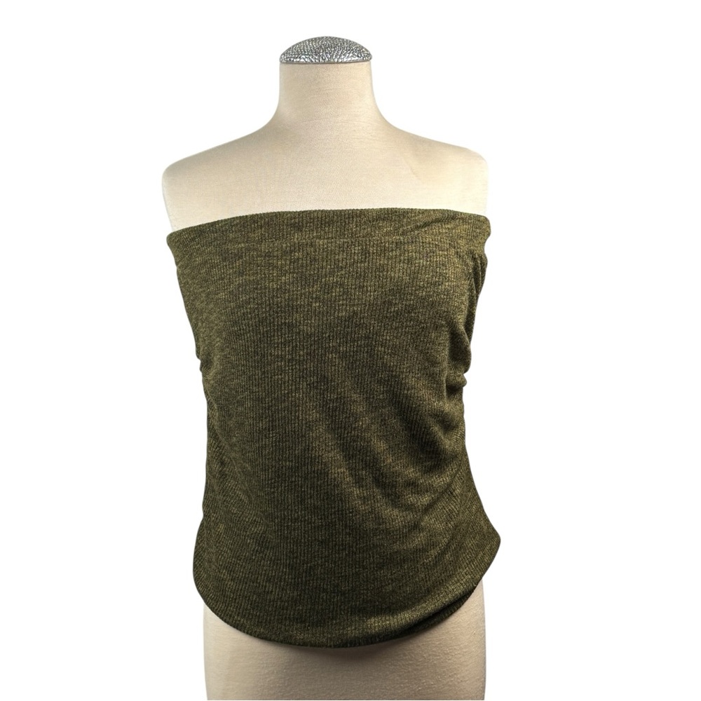 Green‎ Strapless Fitted Sleeveless Top